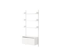 Libreria Wall Shelf 1900 con Ante Basse Bianco