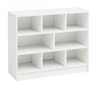 Libreria WL5.819 Bianco 80 x 68,5 x 29,5 cm Scaffale moderno | Scarpiera sottile | Design mensola decorativa in legno | Scaffale in legno con scomparti | Scaffale portaoggetti soggiorno