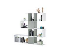 KIT LIBRERIA ZIG ZAG 145X28X145 BIANCO CEMENTO