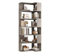 Librerie ad angolo alto, a forma di L, scaffali in legno, autoportante, mensola moderna per soggiorno, camera da letto, cucina, ufficio domestico