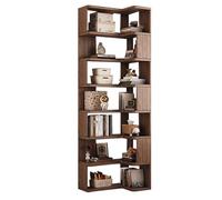 Librerie ad angolo alto, a forma di L, scaffali in legno, autoportante, mensola moderna per soggiorno, camera da letto, cucina, ufficio domestico