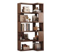 Librerie ad angolo alto, a forma di L, scaffali in legno, autoportante, mensola moderna per soggiorno, camera da letto, cucina, ufficio domestico