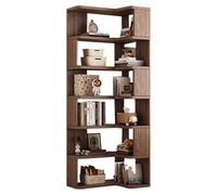 Librerie ad angolo alto, a forma di L, scaffali in legno, autoportante, mensola moderna per soggiorno, camera da letto, cucina, ufficio domestico