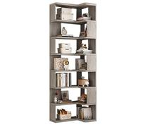 Librerie ad angolo alto, a forma di L, scaffali in legno, autoportante, mensola moderna per soggiorno, camera da letto, cucina, ufficio domestico
