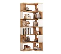 Librerie ad angolo alto, a forma di L, scaffali in legno, autoportante, mensola moderna per soggiorno, camera da letto, cucina, ufficio domestico