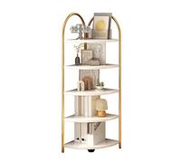 Librerie Angolari A 5/6 Ripiani, Libreria Angolare A L, Ampi Ripiani Espositivi, Spazio Aperto For Soggiorno, Ufficio, Casa(5 tiers)