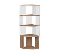 Librerie Angolari Visive, Libreria Angolare, Espositore Portaoggetti Con Pannello Posteriore, Spazio Aperto For Soggiorno, Cucina, Ufficio(4-tier)