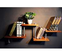 Librerie da parete LOFT Retro Ferro Libreria Stile Industriale Legno Massello Appeso Mensole Piante Espositore Mensola Montaggio A Parete Espositore