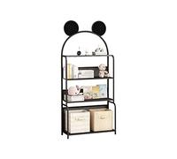 Librerie Libreria creativa nordica da pavimento a soffitto in ferro-strato di stoccaggio multistrato scaffale adatto for lo studio del soggiorno ufficio Mobili per la Decorazione della Casa(Black,S)