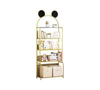 Librerie Libreria creativa nordica da pavimento a soffitto in ferro-strato di stoccaggio multistrato scaffale adatto for lo studio del soggiorno ufficio Mobili per la Decorazione della Casa(Gold,M)
