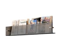 Librerie sospese in acrilico for brochure, porta riviste, mensole trasparenti for libri alla moda, libreria sospesa for ufficio o stanza.(Grey,60 * 6.5 * 16cm)