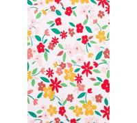 Libreta Bordado Floral: Cuaderno con Páginas Rayadas y Diseño de Flores Texturadas sobre Fondo Rosa