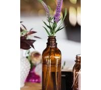 Libreta botellas de cristal y cerámica con flores: Cuaderno con líneas y diseño decorativo