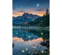 Libreta con un paisaje nocturno mágico