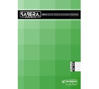 Libreta Grapada A4 Cuadricula 5x5: 100 Hojas Foliadas Marca SABERA Tapa Blanda: Cuaderno Cuadriculado 5mm con 5 Técnicas de Estudio Para Estudiantes - Organizado con un Índice