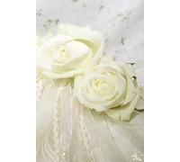Libreta rosas blancas de boda: Cuaderno con líneas y diseño elegante