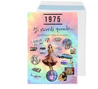 Libretto biglietto 50 anni - 20 pagine di ricordi e dediche - A4 con busta - idea regalo originale vintage - made in Italy - nato nel 1975