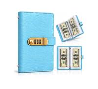 Libretto di Risparmio con Chiusura a Chiave da 100 Pagine | Libretto con chiusura a chiave for la raccolta di banconote, Libro Para Ahorrar Dinero(Blue)
