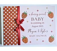 Libretto Ospiti Baby Shower Fragole Rosso 5 Pezzi, Personalizzabile