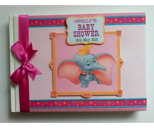 Libretto Ospiti Baby Shower Personalizzato Dumbo Disney, Album Rosa