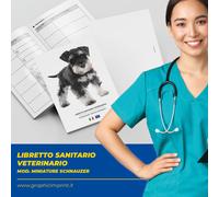 Libretto Sanitario Veterinario Vaccinazioni per Cane e o Dog Miniature Schnauzer