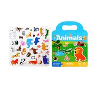 Libri Adesivi Per Bambini | Reslease Apprendimento Giocattoli Attività di Sviluppo,Riutilizzabile Libro di Adesione Portatile Allena Le Competenze motorie E Occhio Coordinazione