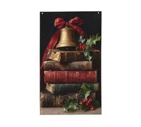 Libri antichi con nastri dorati rossi bandiere per casa da cortile, 0,9 x 1,5 m, striscione di auguri con occhielli per interni ed esterni, decorazioni per la casa