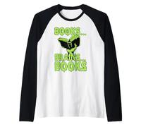 Libri Cervelli Zombie Bibliotecario Bookworm Halloween Maglia con Maniche Raglan