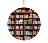 Libri che stampano regali di colleghi di Natale per gli amici famiglia circolare in ceramica ornamenti appesi di Natale per la decorazione dell'albero