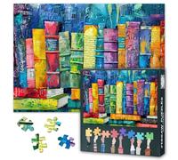 Libri colorati Puzzle da 1000 pezzi per adulti, libreria, puzzle difficili e impegnativi per adulti (70 x 50 cm), famiglia gioco serata e decorazioni per la casa (serie bibliotecaria)