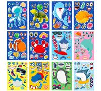 Libri con Adesivi con Adesivi Riutilizzabili, 12 pezzi Libri adesivi per età 3-6 anni Ragazzi Ragazze adesivi stagioni, fiabe, animali marini Sticker educativo Regalo Libro per Bambini