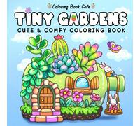 Libri da colorare a 32 pagine "Tiny Gardens", per migliorare le capacità cognitive attraverso la pittura, il doodle e l'apprendimento - attività educativa per lo sviluppo cognitivo, include molteplici