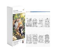 Libri Da Colorare Ad Acqua Per Bambini | Kit Carta per Acquerelli con Pennello,Libro Per Colorare Animali Con Acqua Per Bambini | Per Ragazzi Ragazze Adulti Studenti Casa Viaggio Scuola Asilo Sala Gio