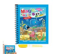 Libri da colorare con penna ad acqua riutilizzabili, Libri da colorare con acqua - Libri da colorare di pittura,Dipingi con libri sull'acqua, giocattolo educativo portatile per disegnare scarabocchi,