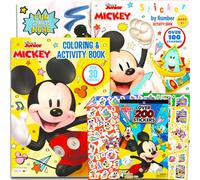 Libri da colorare di Topolino per bambini dai 2 ai 4 anni - Bundle con libro di attività di Topolino con oltre 200 adesivi e pagine da colorare di Topolino, altro | Mickey Activity Book Toddler