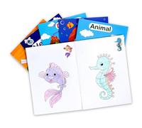 Libri da colorare per bambini, set di attività da 6 pezzi, creativo con cartoni animati, pagine da disegno interattive, intrattenimento educativo per genitori e figli, ent