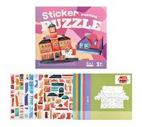 Libri da Dipingere con Adesivi Interattivo Educativo Creativo per Bambini | Libro Puzzle con Stickers Animali per Bambini Maschi e Femmine Viaggio in Auto Casa