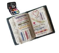 Libri da ricamo, Libro da cucire fai-da-te con ago e filo, Mini kit da cucito portatile da viaggio Migliora le tue abilità, per principianti e appassionati di ricamo