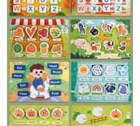 Libri d'attività per bambini piccoli, libri didattici per l'apprendimento precoce dell'alfabeto e degli animali, giocattoli educativi Montessori silenziosi per la scuola dell'infanzia, libri sensorial
