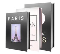 Libri Decorativi Arredamento, 3 Pezzi Stile Moderno Libri Finti Decorativi Design per Libreria Tavolino Mensole Libro Finto Contenitore Scatola Libro Contenitore per Casa e Ufficio, Senza Pagine