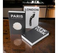 Libri decorativi di simulazione per uso domestico e aziendale con materiale in cartoncino grigio e copertine stampate ad alta definizione, per migliorare il gusto degli interni (set)