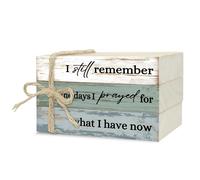 Libri decorativi per la casa, pila di libri in legno per decorazione della tavola, I Still Remember The Days I Prayed, decorazione per soggiorno, libreria, ufficio, casa colonica (L83)