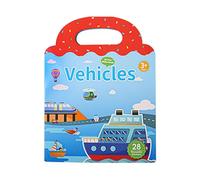 Libri di adesivi da viaggio per bambini, libro di adesivi per veicoli | Libri tranquilli ripristinabili impermeabili - Decorazione di necessità con manico, strumento di apprendimento 'istruzione preco
