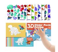 Libri di Adesivi per Bambini - Mosaico Geometrico 3D Arte con Numeri | Libro Calmo Concentrazione | Gioco Educativo Viaggio Aereo Auto | Regalo Natale Compleanno Bambina Bambino