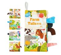 Libri di animali increspati, libro di stoffa con coda di animali, e senti i libri morbidi e increspati, Giocattoli da viaggio per bambini, giocattoli per passeggino, giocattoli per la Tioheam