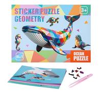 Libri Di Attività Artistiche Con Adesivi - Set Di Apprendimento Riutilizzabile Divertente E Geometrico, Quaderno Di Esercizi Per La Creatività Educativa | Bambini Adulti Famiglia Aula Casa Viaggi Comp