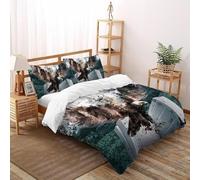 Libri di intaglio Set Di Biancheria Da Letto animalee artee Copripiumino 2 Pezzi Comfort in Microfibra Per Coppia Adulti Doppia Federa Super King（260x220cm）