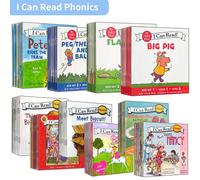 Libri di lettura fonetica in inglese per bambini, libri tascabili con storie illustrate per bambini, libri di storie della buonanotte Peg Il Pulcino BO180,Grande Maiale BO179,Piccole creature BO181,Cu