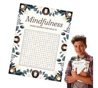 Libri di ricerca di parole per adulti, Mindfulness Word Search,Parola trova puzzle | Attività di intrattenimento portatili, giochi di esercizi cerebrali per il passatempo della sala d'attesa