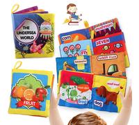 Libri di stoffa multicolori per bambini con una varietà di suoni e texture tattili, per imparare i nomi di animali, frutta, verdura, trasporti ecc. Giocattoli per la scuola materna, regali di Pasqua, 